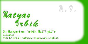 matyas vrbik business card